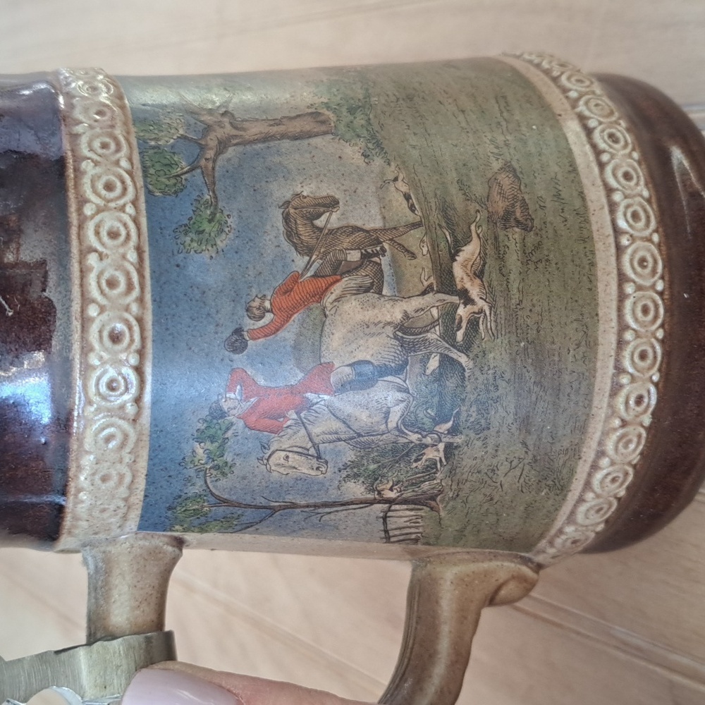 Marzi & Remy German Beer Stein Vintage w/Fox Hunting Scene Stonewear Collectible - Picture 3 of 11